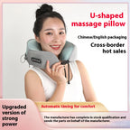 U-Shaped Shiatsu Neck Massager Silk Cervical Spine Kneading Massage Pillow for Car & Home Use Cross-Border Heating Head