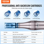Microneedling Pen M8S, Electric Derma Pen with 20PCS Anti-Backflow Cartridges, 6 Variable Speed Skin Care Beauty Device with LCD Display and 0-2.5mm Adjustable Needle Length