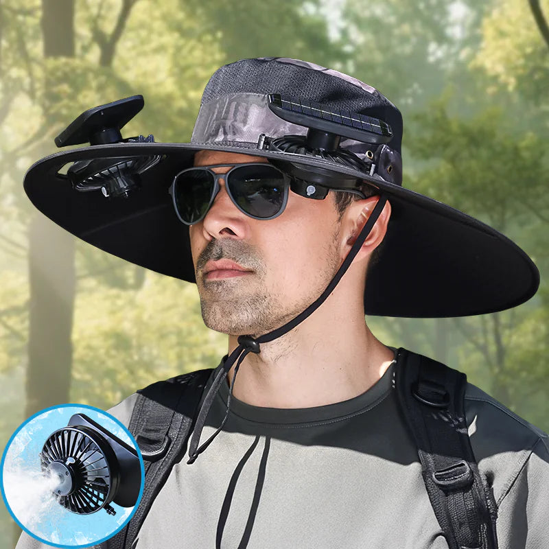 UPF50+ Solar cooling fan cap, Solar fan cap and USBcharging -Cooling sun cap, Fisherman's cap, Outdoorfishing, Outdoor leisure, Camping, Hiking, Outdoor work,Outdoor leisure