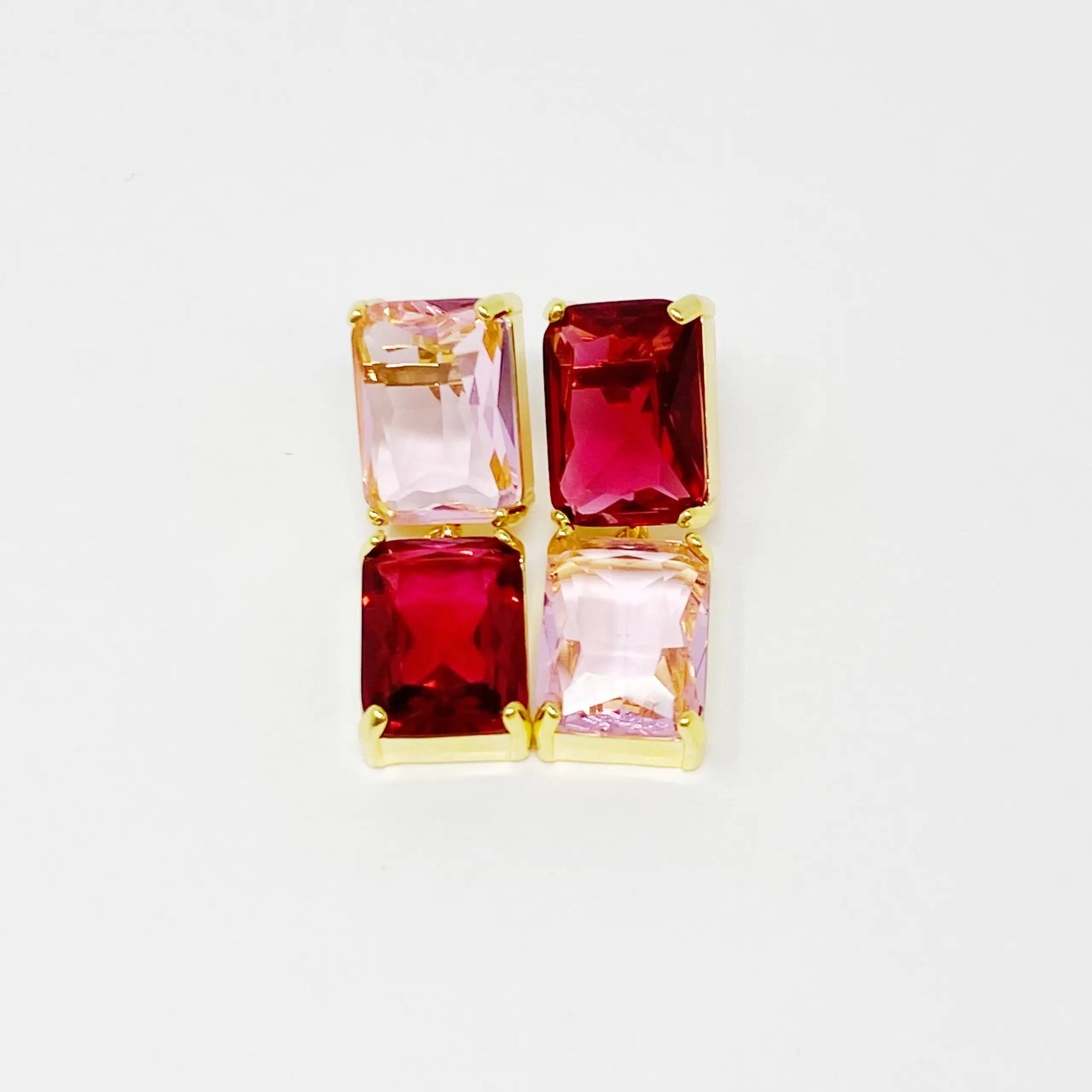 Boucles d'Oreilles Princess à Double Joyaux