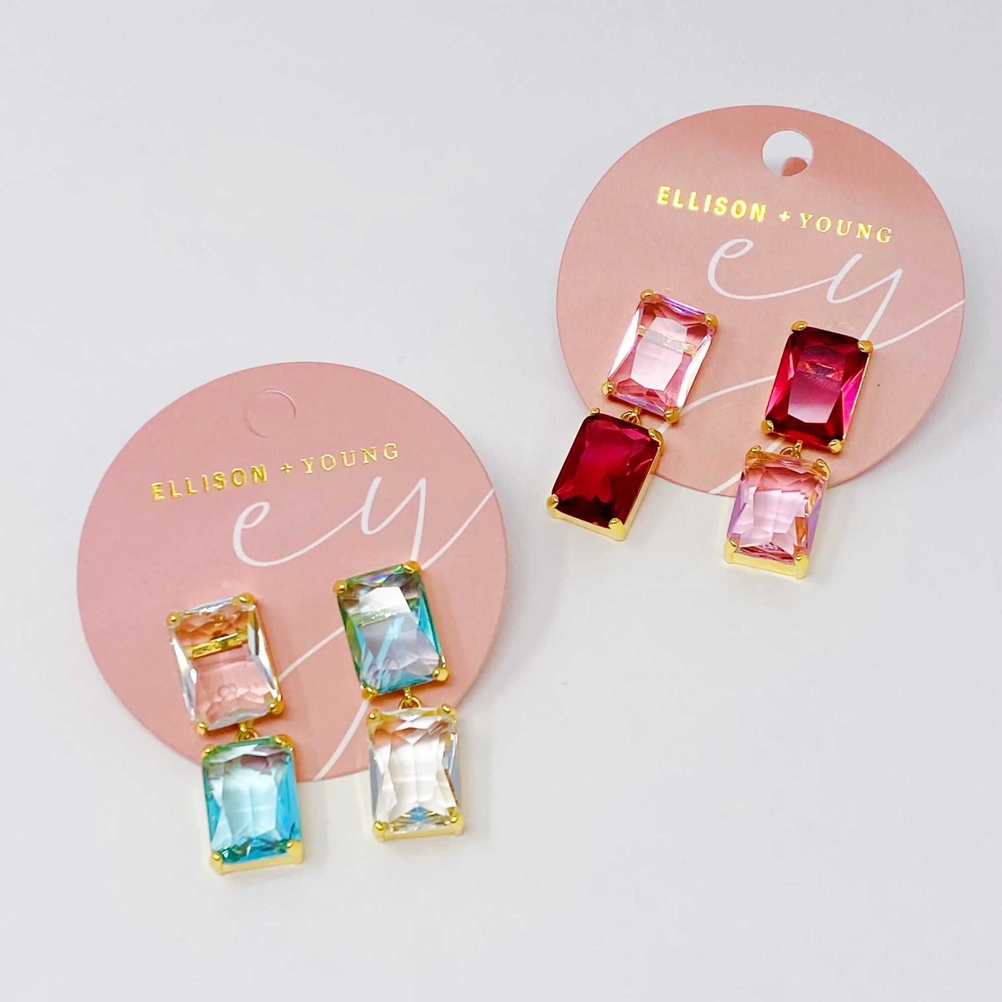 Boucles d'Oreilles Princess à Double Joyaux