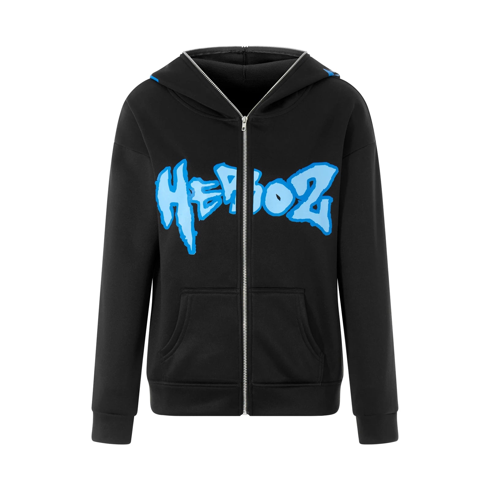 Women s Hooded Sweatshirt Jacket Cartoon Letter Star Pattern Full Zip Up Fall Coat Streetwear