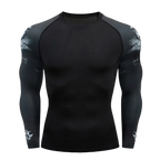 Gym Tight Tops Men's O-Neck Tees Quick Dry Compression Sports Long-Sleeved Fitness Wear Spring And Autumn Casual Running T-shirt