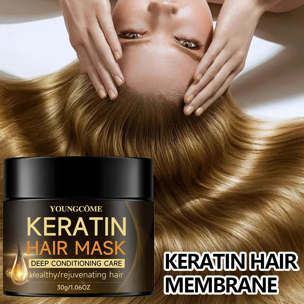 Keratin Hair Mask Moisturizer Conditioner Soft Smooth Frizz Damaged Hair Care Repair Damaged Hair Restore Shine Hair Mask