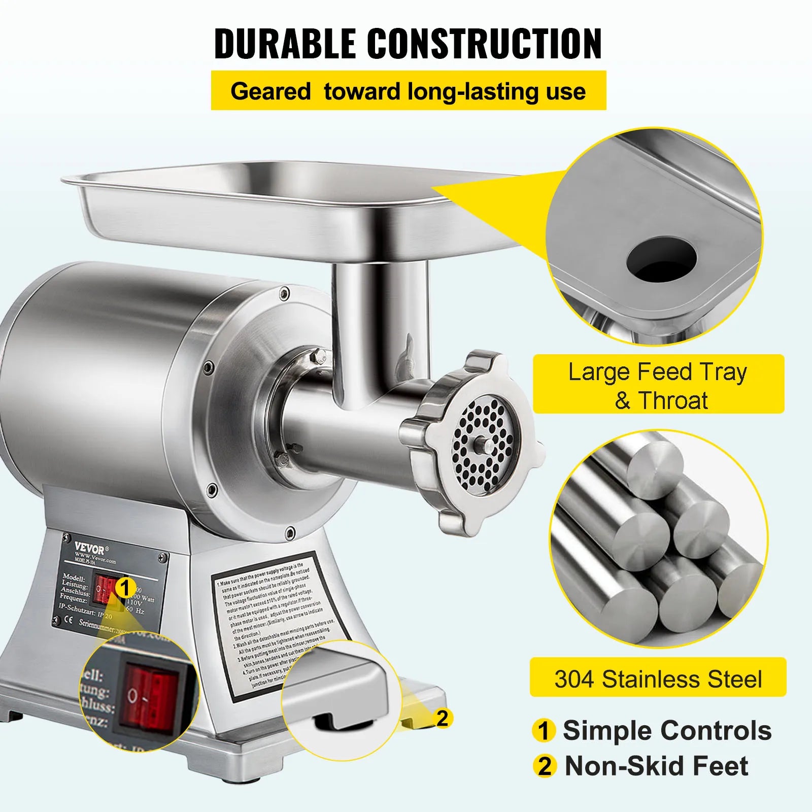 250 Kg/H Electric Meat Mincer Chopper-3