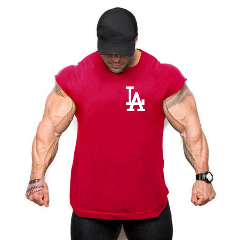 Tank top muscle fashion trend gym men's back vest sleeveless bodybuilding single clothes fitness exercise comfortable shirt