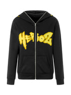 Women s Hooded Sweatshirt Jacket Cartoon Letter Star Pattern Full Zip Up Fall Coat Streetwear