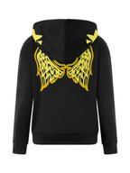 Women s Hooded Sweatshirt Jacket Cartoon Letter Star Pattern Full Zip Up Fall Coat Streetwear