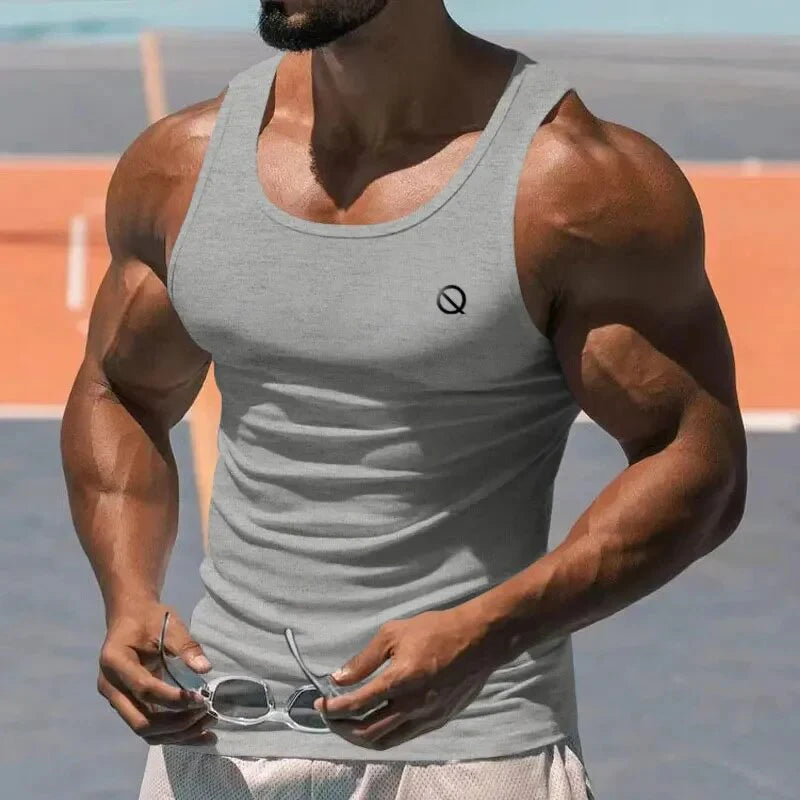 Men's Summer Tank Top 2025 Sleeveless Square Collar Gym Exercise T-Shirt Breathable Comfortable Casual Sports Vest for Men