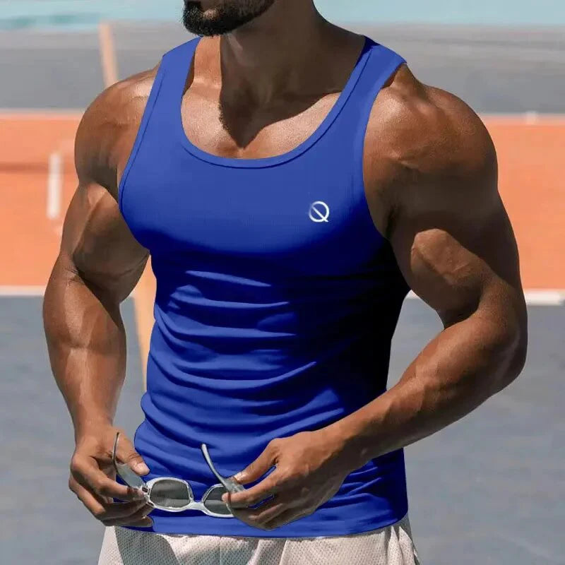 Men's Summer Tank Top 2025 Sleeveless Square Collar Gym Exercise T-Shirt Breathable Comfortable Casual Sports Vest for Men