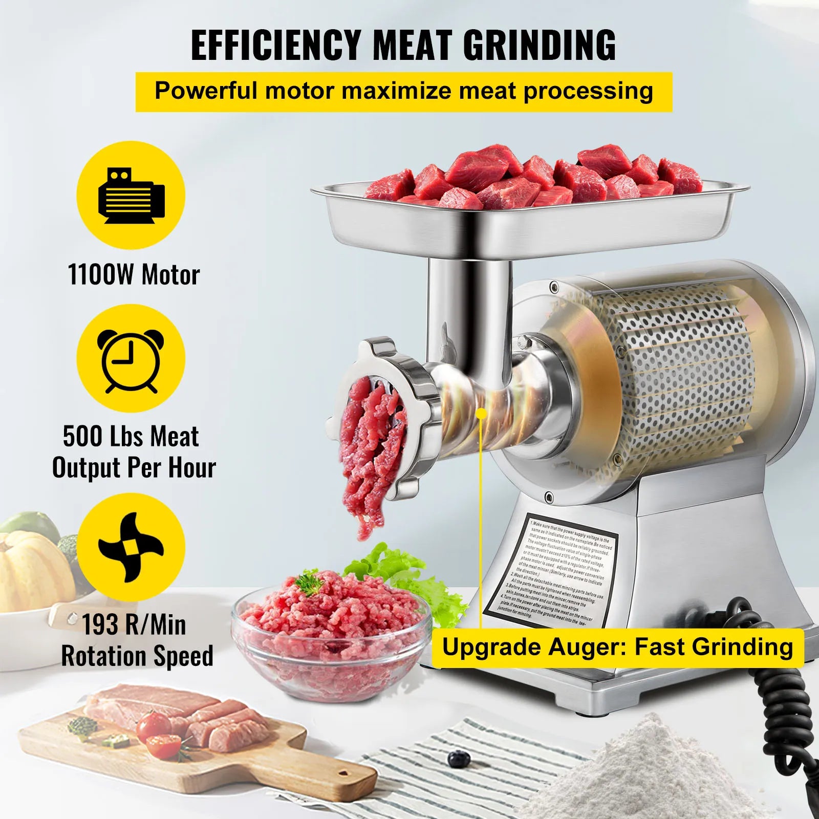 250 Kg/H Electric Meat Mincer Chopper-2