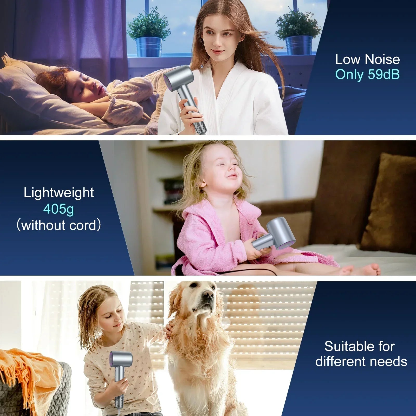 Professional High-Speed Hair Dryer 1600W-3