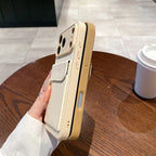 Card Slot Wallet PU Leather Bracket Case For iPhone 17 ProMax 17air 14 15 16 Plus 17 11 12 13 Pro Max Business Photo Clip Cover