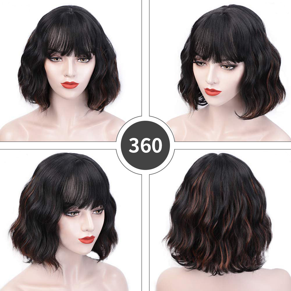 Short Curly Hair Wig Set for Women-1