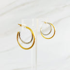 Boucles d'Oreilles Hoop Bicolores
