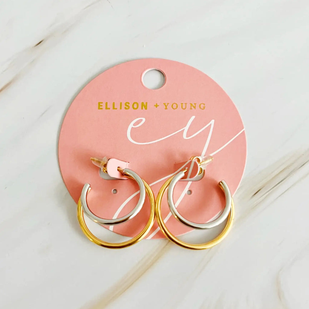 Boucles d'Oreilles Hoop Bicolores