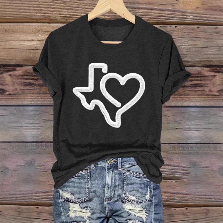 Short Sleeve T-shirt Printed Summer Fashion Tops