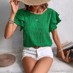Fashion New Ruffle Sleeve Casual Top For Women