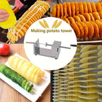 Potato Tower Slicer with Manual Stainless Steel-3