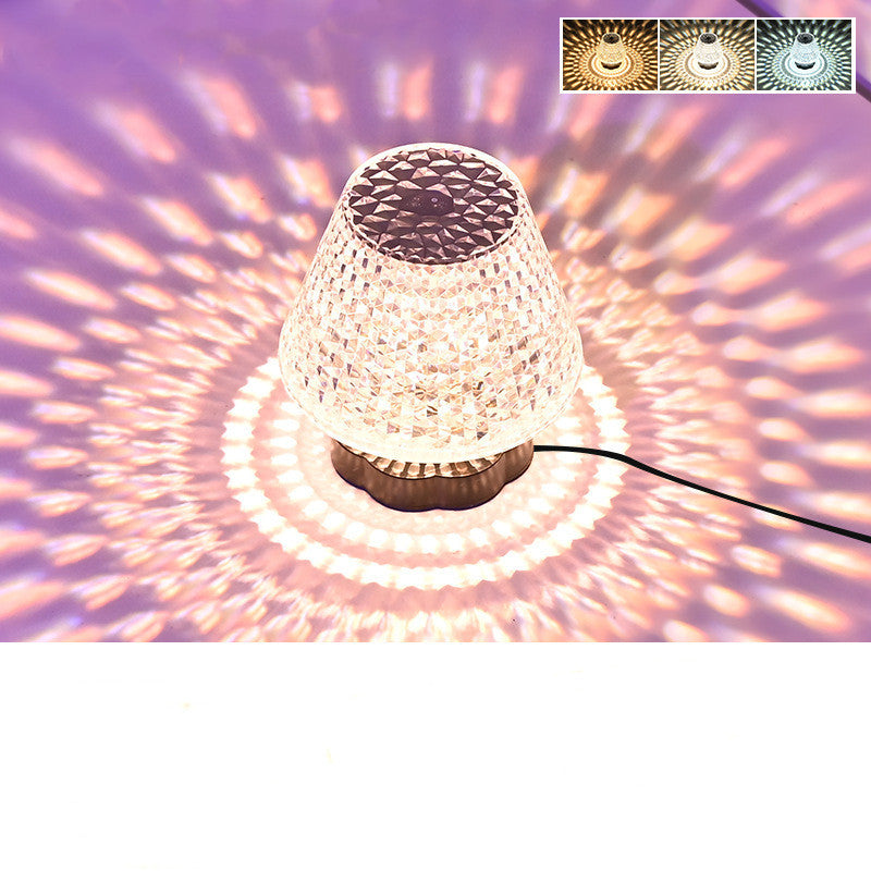 Lampe de table cristal diamant
