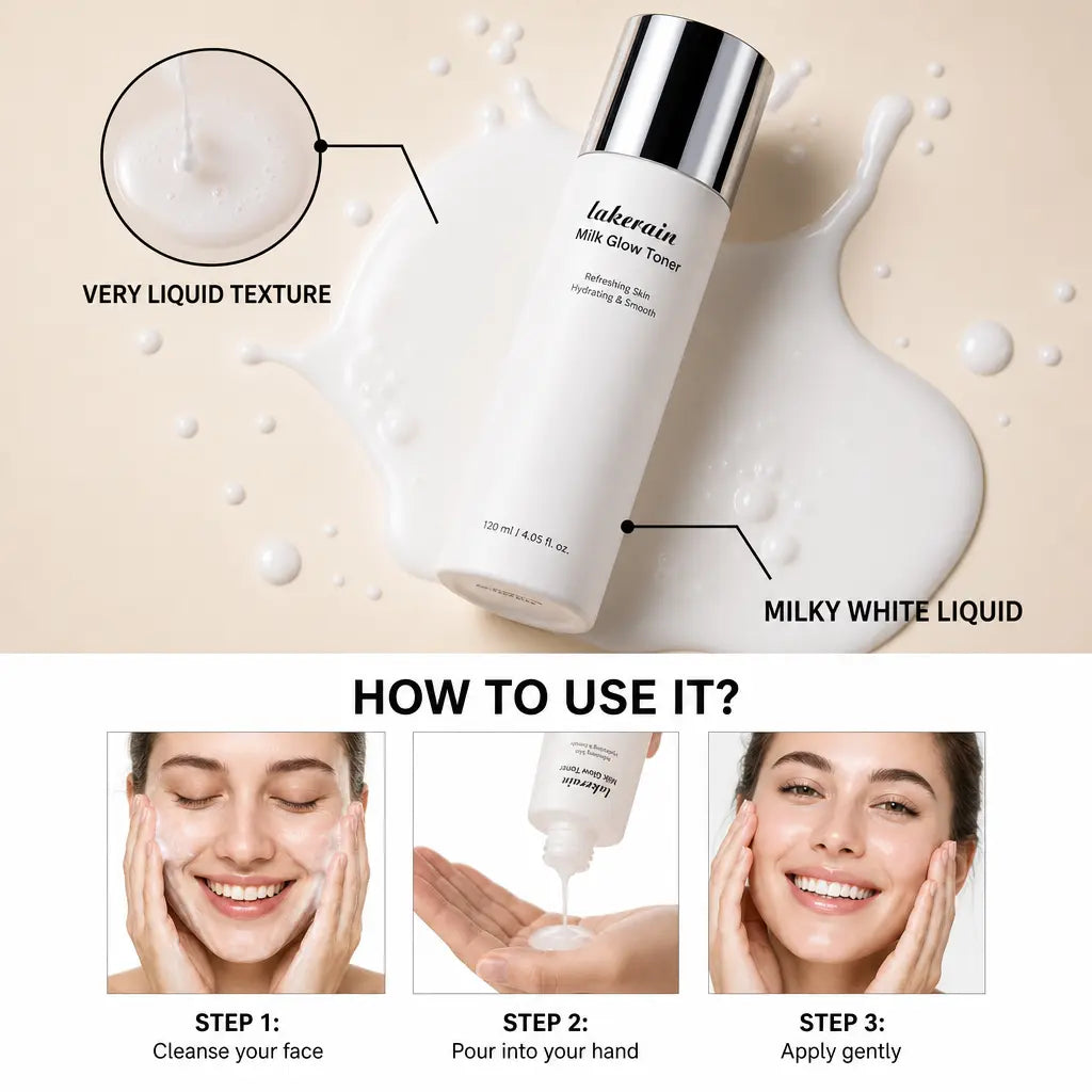 Lakerain Milk Toner Hydratant Visage Effet Glow
