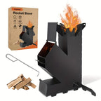 Multi-functional Iron Wood Burning Rocket Stove for Outdoor Cooking-0