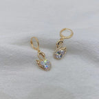 Boucles d'oreilles cygne en strass