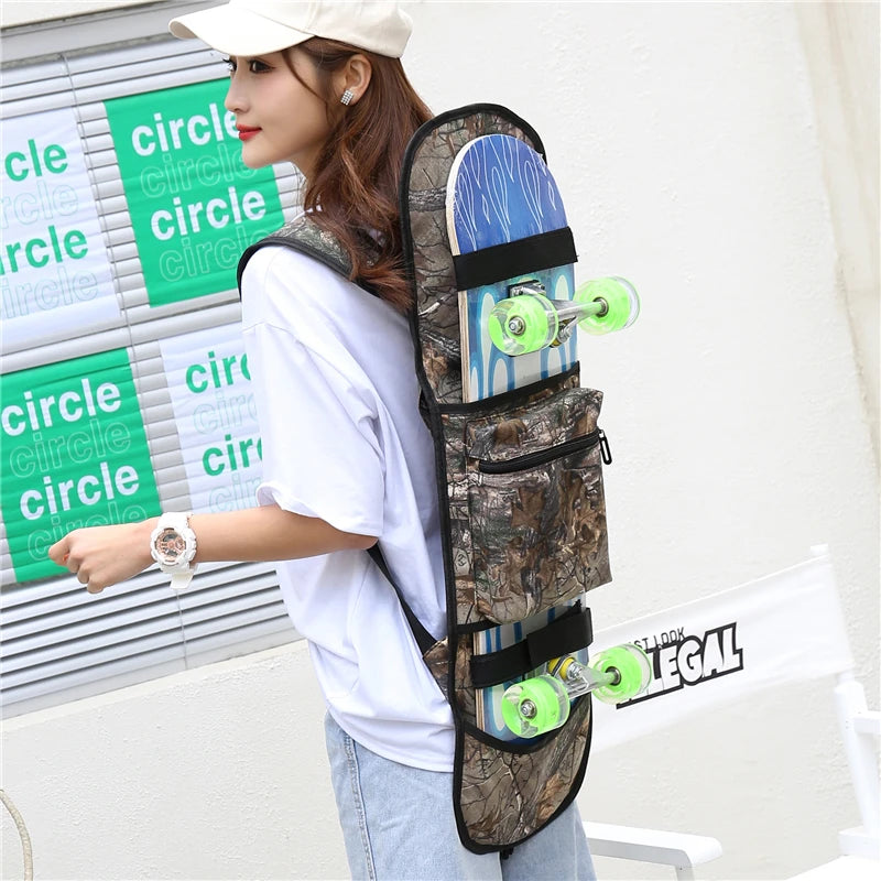 Double Rocker Storage Backpack, Land Surfboard Bag, Longboard Bag, Skateboard Carry Bag, Skate Accessories