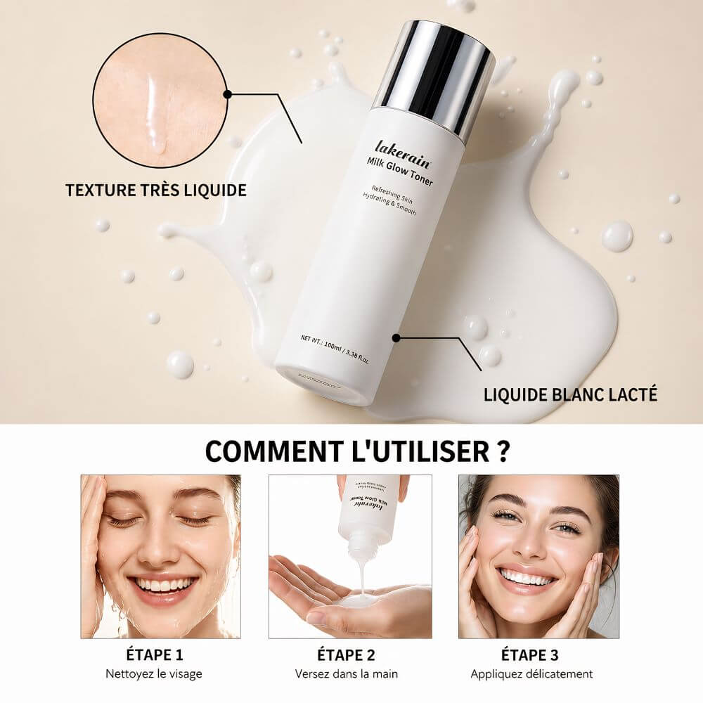 Lakerain Milk Toner Hydratant Visage Effet Glow