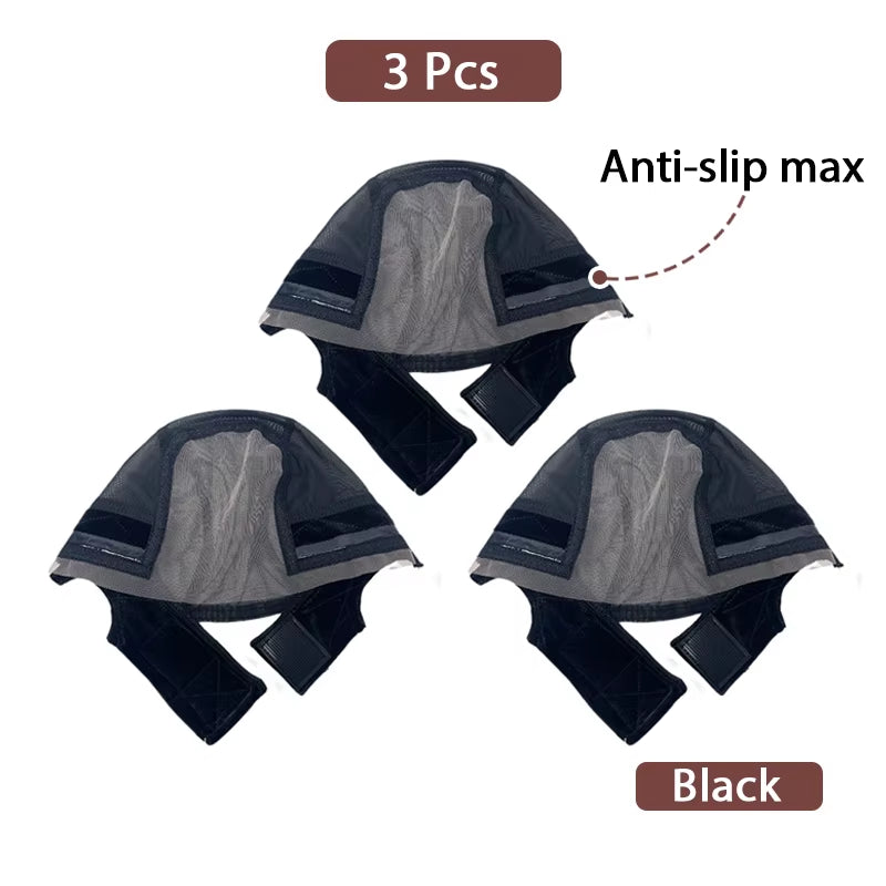 Wig Cap with Grip Band for Keeping Wigs in Place, More Full Cap-Wide Transparent Lace for Lace Front Wigs