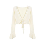 Lace-up Sun Protection Coat For Women Summer Sexy Slim-fit Crop-top