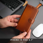 Casper Leather iPhone 15 Pro Wallet Case | Detachable MagSafe Compatible RFID Protection-2