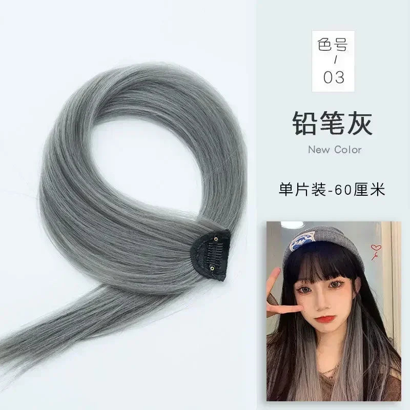 60Cm Hair Extension Clip in Hairpiece Long Straight Hanging Ear Wig Clip Synthetic Hair Extensions Accessories Hairpiece Hairpin