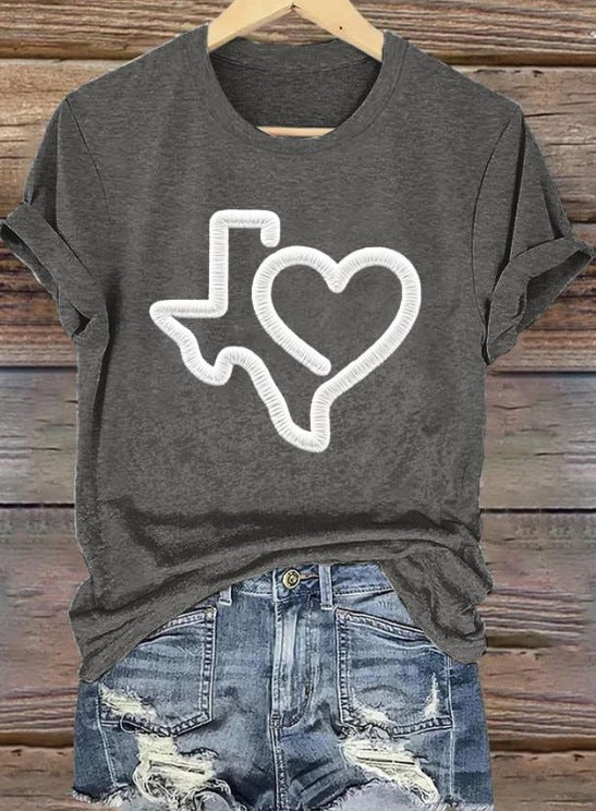 Short Sleeve T-shirt Printed Summer Fashion Tops