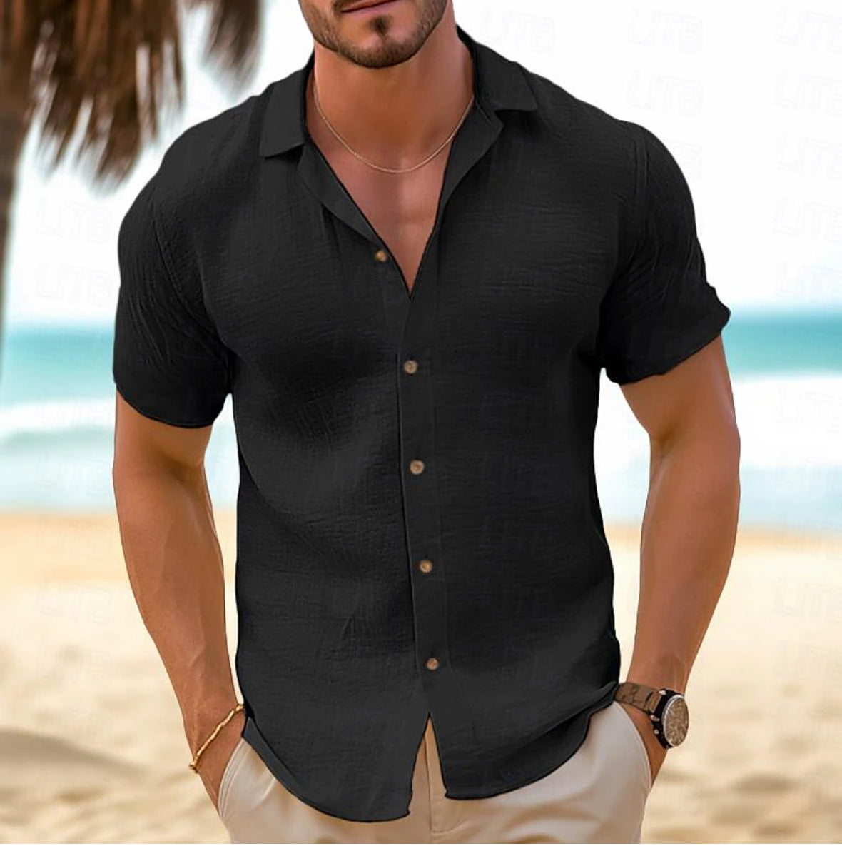 Chemise décontracté à manche courtes