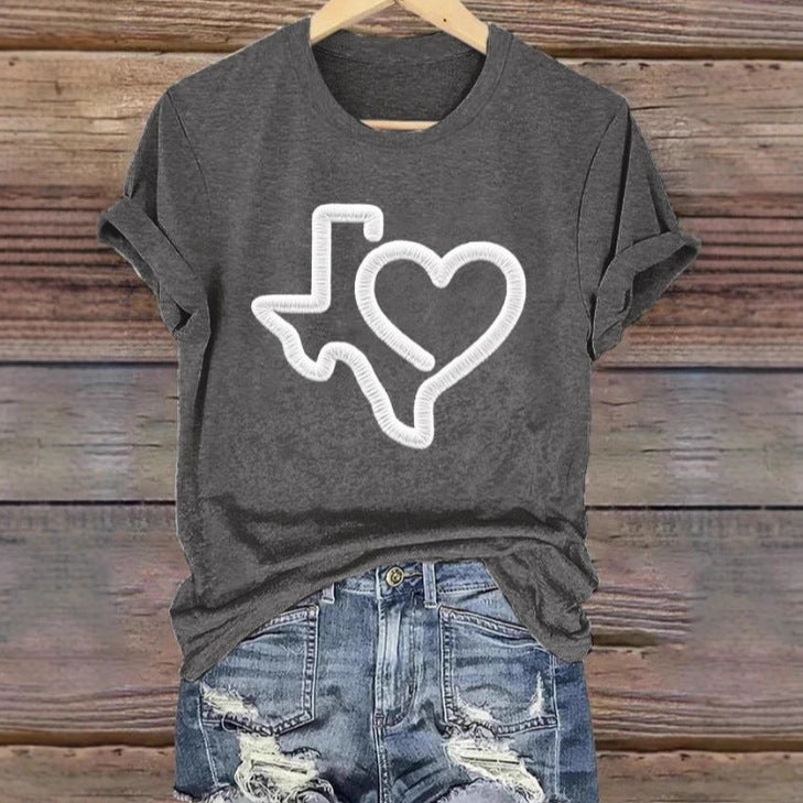 Short Sleeve T-shirt Printed Summer Fashion Tops