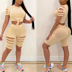 Ensemble de sport décontracté à la mode Broken Hole