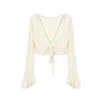 Lace-up Sun Protection Coat For Women Summer Sexy Slim-fit Crop-top