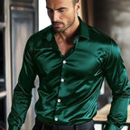 Chemise brillante drapée sans repassage