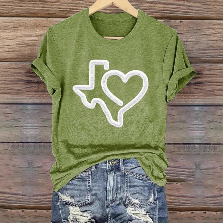 Short Sleeve T-shirt Printed Summer Fashion Tops