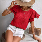 Fashion New Ruffle Sleeve Casual Top For Women