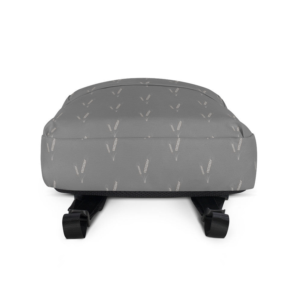 Grano Pattern Print Backpack - Light Grey-3