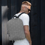 Grano Pattern Print Backpack - Light Grey-0