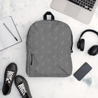 Grano Pattern Print Backpack - Light Grey-1