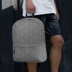Grano Pattern Print Backpack - Light Grey-6