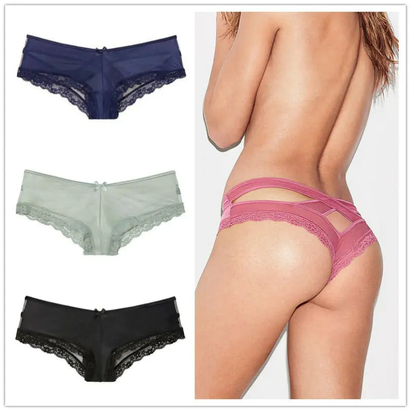 Transparent Lace Low Waist Women's Thong Underwear