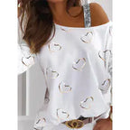 Women's Casual Long-Sleeved Halter Neck T-Shirt
