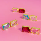 Boucles d'Oreilles Princess à Double Joyaux