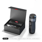 Deux modèles de cafetière automatique portable bouton d'allumage gris, rouge dans une boîte