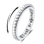 Bague anti-anxiété argenté sterling, motif coeur